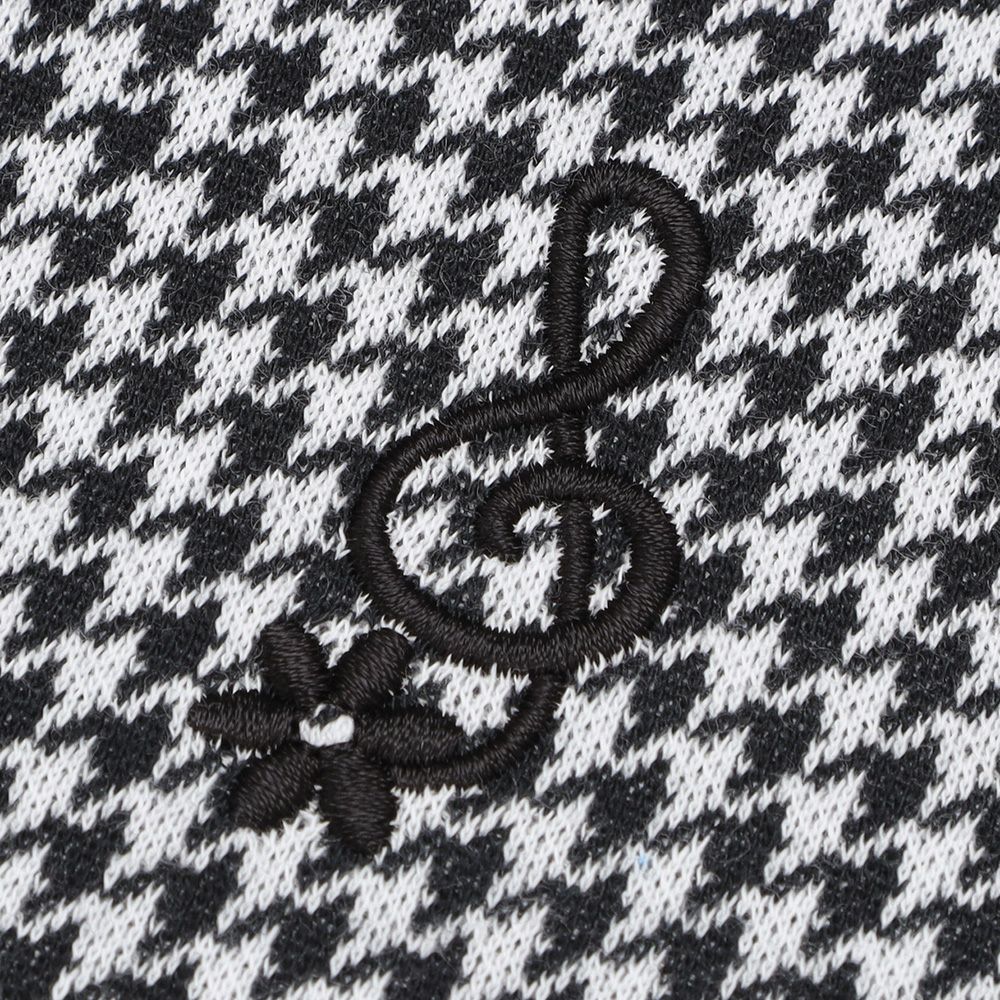 ベビー服 女の子 千鳥柄 音符刺繍 カーディガン ホワイト×ブラック(10) デザインポイント1