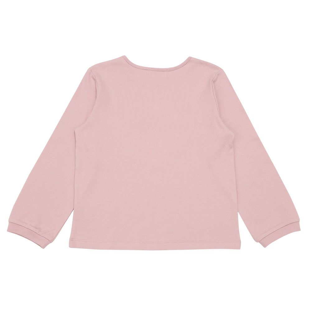 ベビー服 女の子 チェリー ロゴ刺繍 リボンつきTシャツ ピンク(02) 背面