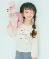 ベビー服 女の子 チェリー ロゴ刺繍 リボンつきTシャツ オフホワイト(11) モデル画像12