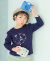 ベビー服 女の子 綿100％ 音符 ロゴ プードル刺繍 Tシャツ ネイビー(06) モデル画像12