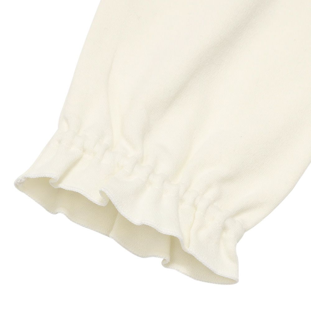 ベビー服 女の子 綿100％ 音符 ロゴ プードル刺繍 Tシャツ オフホワイト(11) デザインポイント2