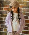 ベビー服 女の子 綿100％ 音符 ロゴ プードル刺繍 Tシャツ オフホワイト(11) モデル画像アップ