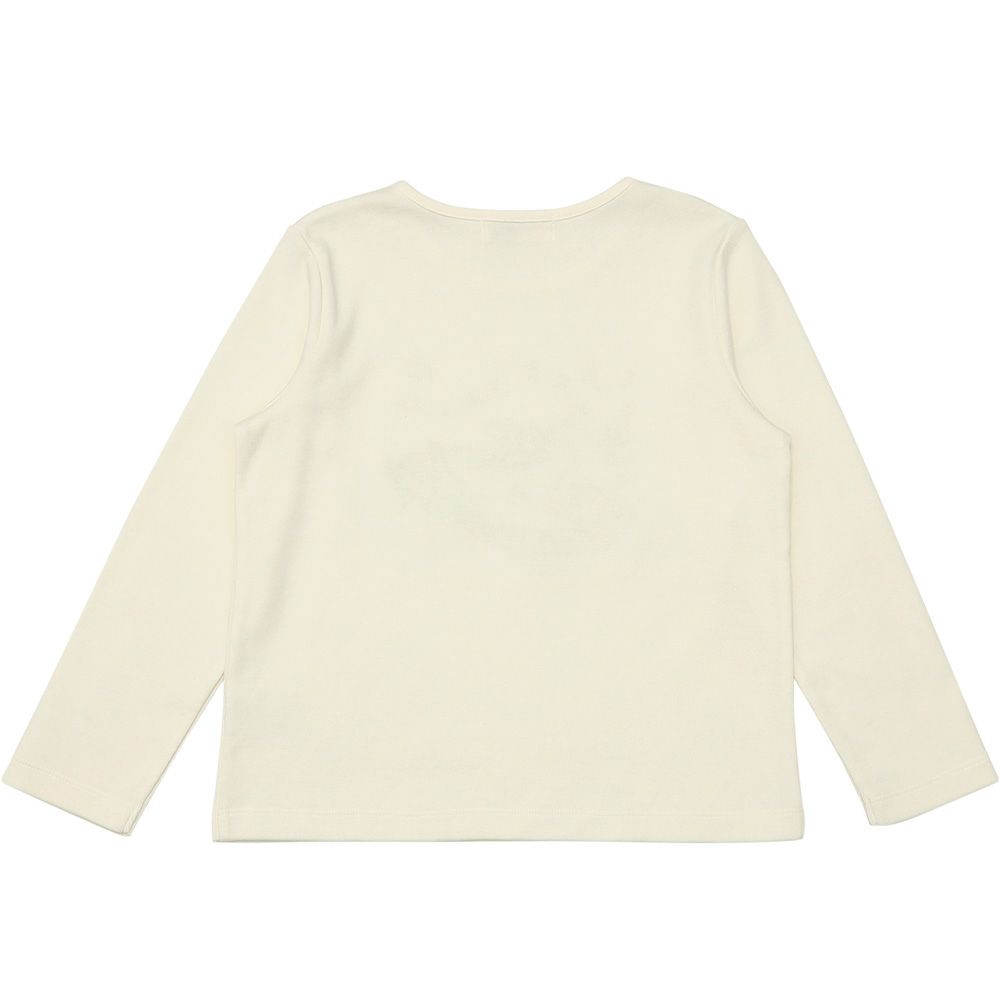 ベビー服 女の子 子ども服 キッズ ジュニア ピアノ 音符 刺? リボン つき カットソー ロンT オフホワイト(11) 背面