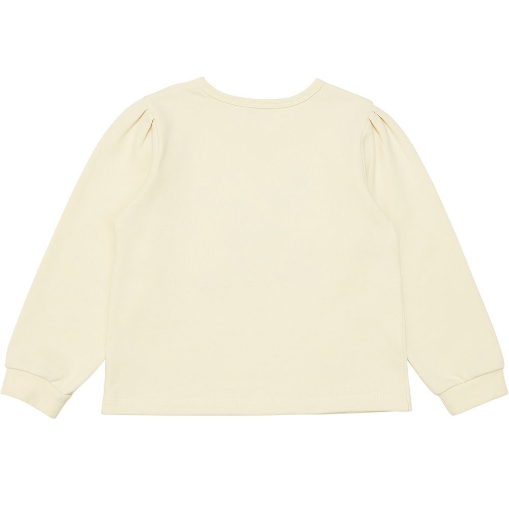 ベビー服 女の子 子ども服 キッズ 馬車 お城 ロゴ お花 刺繍 リボン 付き 裏毛 アイボリー(12) 背面