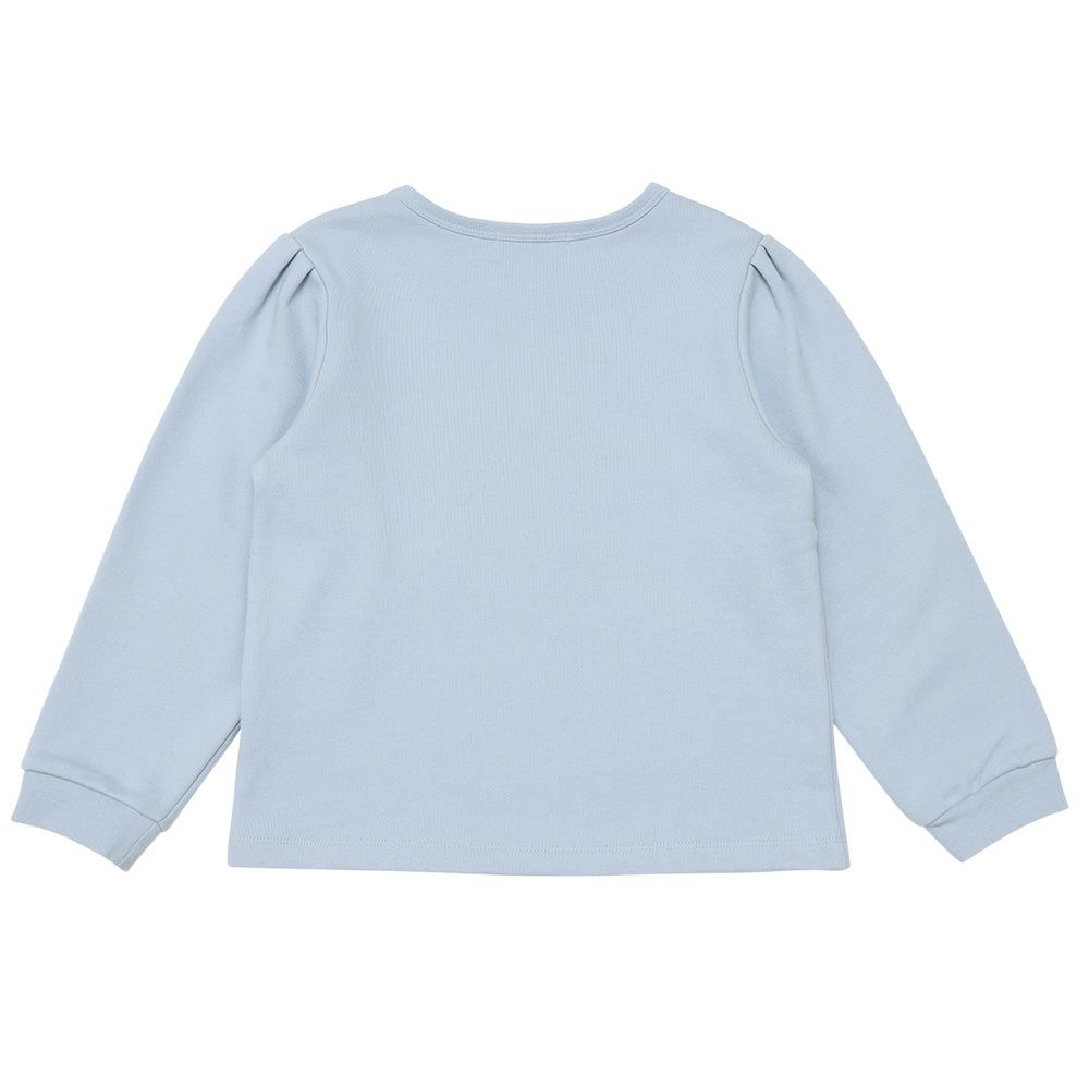 ベビー服 女の子 子ども服 キッズ 馬車 お城 ロゴ お花 刺繍 リボン 付き 裏毛 ブルー(61) 背面