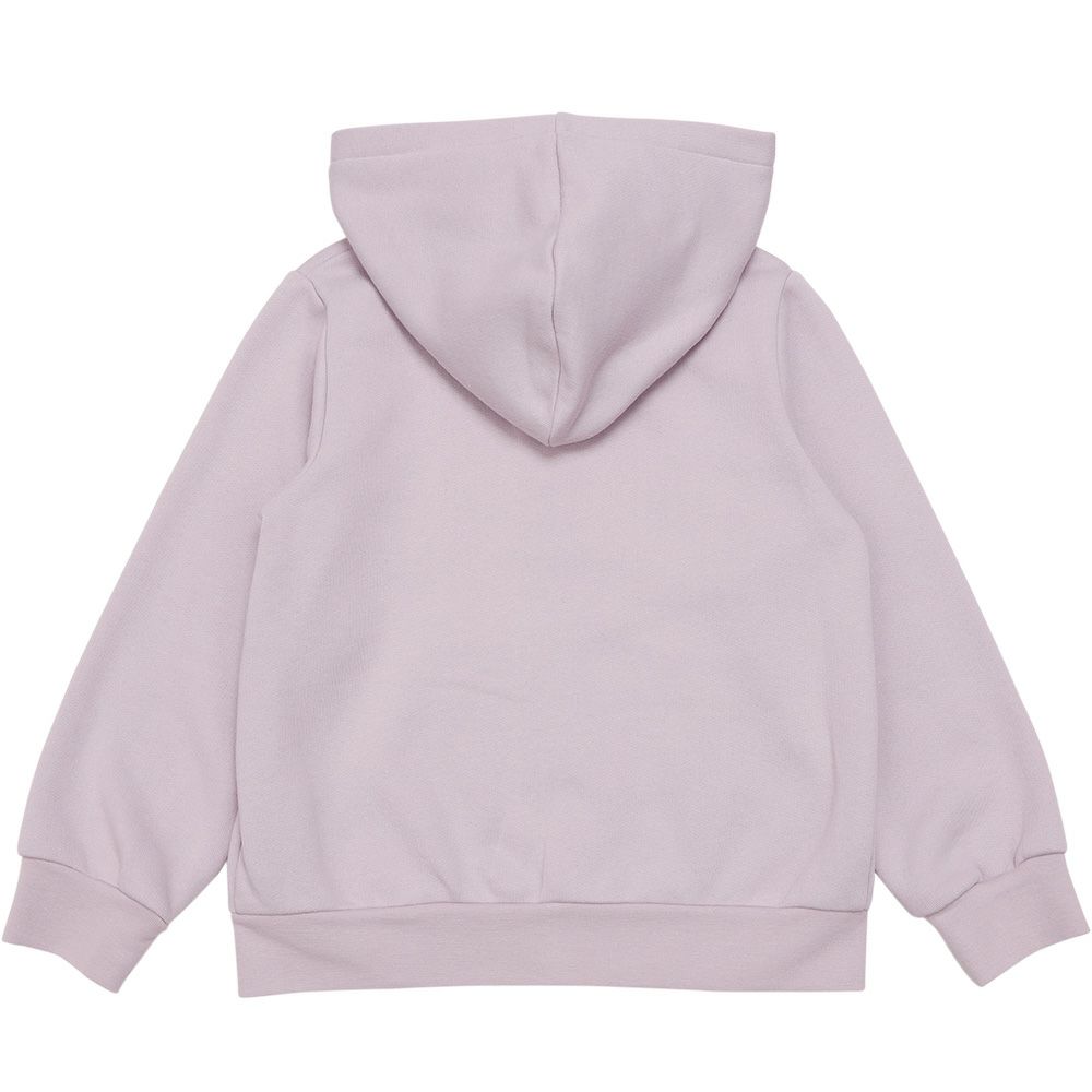 ベビー服 女の子 あったか裏起毛 音符刺繍フード取り外し ジップアップパーカー パープル(91) 背面