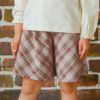 子供服 女の子 オリジナルチェック柄 ダブルニットキュロットパンツ