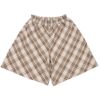 子供服 女の子 オリジナルチェック柄 ダブルニットキュロットパンツ ベージュ(51) 正面