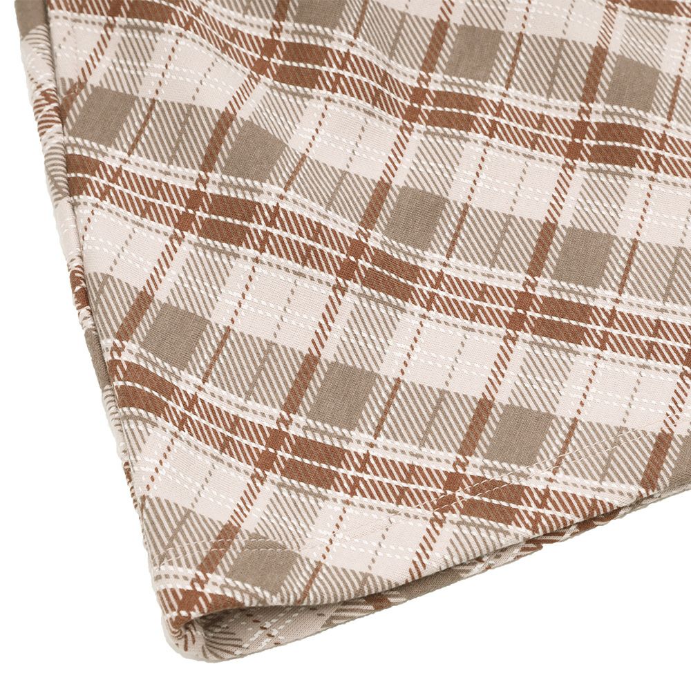 子供服 女の子 オリジナルチェック柄 ダブルニットキュロットパンツ ベージュ(51) デザインポイント1