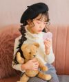 子供服 女の子 音符刺繍 ボタン襟付き 3wayリブカットソー オフホワイト(11) モデル画像1
