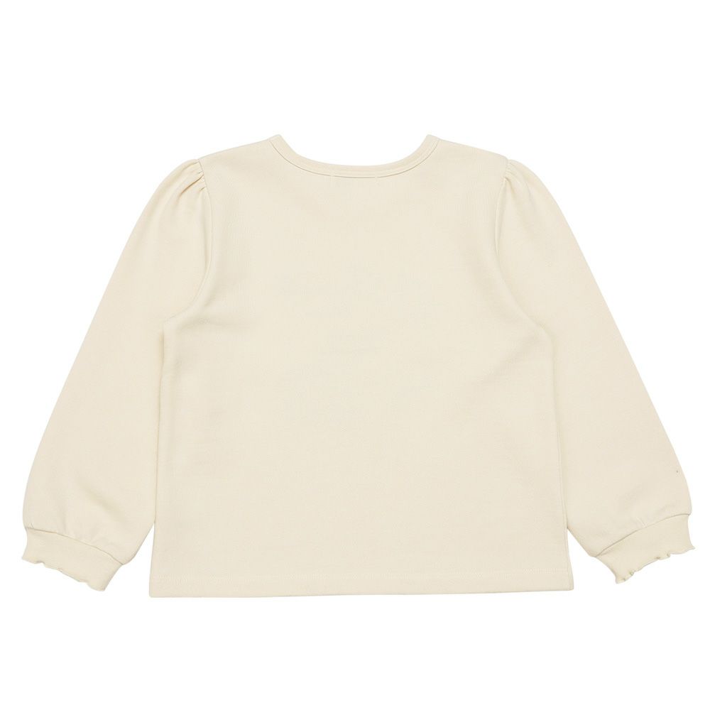 ベビー服 女の子 ティーカップ ロゴ刺繍 裏毛トレーナー アイボリー(12) 背面