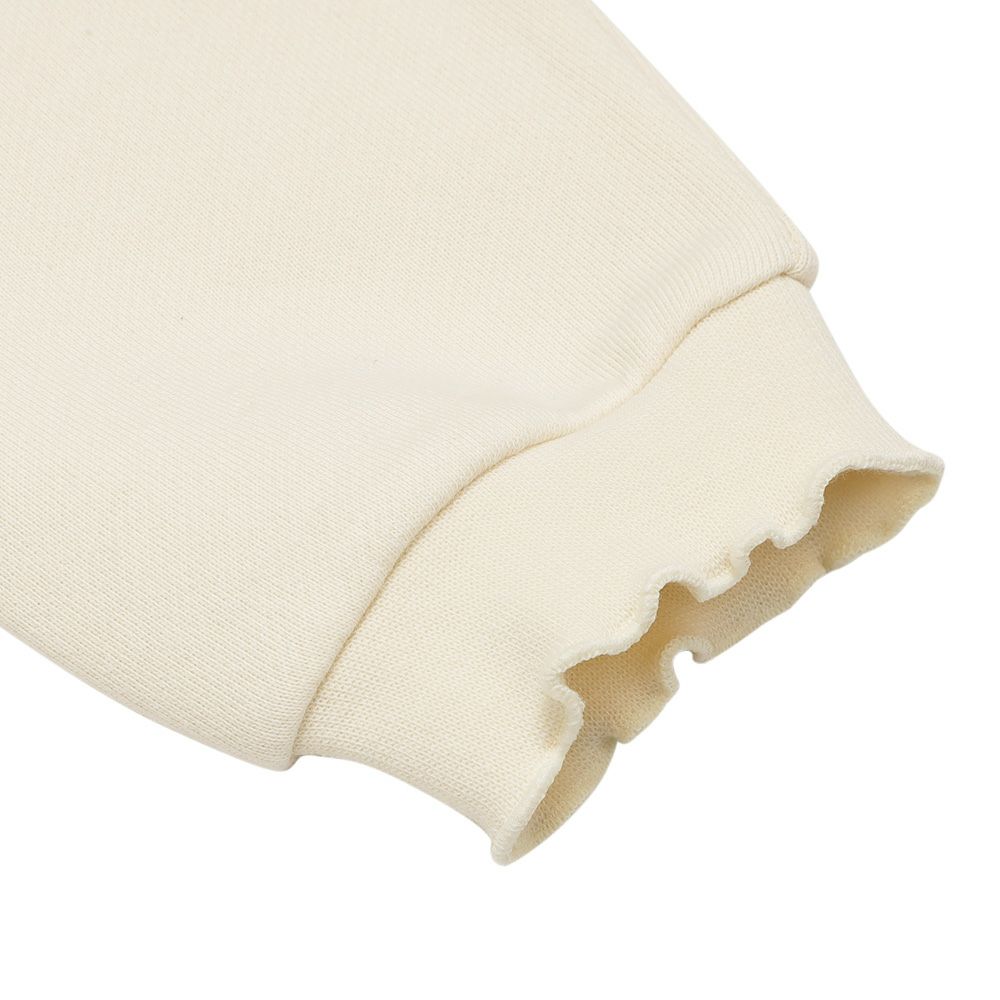 ベビー服 女の子 ティーカップ ロゴ刺繍 裏毛トレーナー アイボリー(12) デザインポイント2