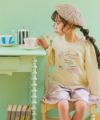ベビー服 女の子 ティーカップ ロゴ刺繍 裏毛トレーナー アイボリー(12) モデル画像アップ