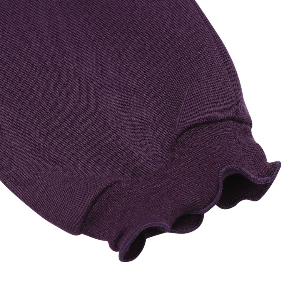 ベビー服 女の子 ティーカップ ロゴ刺繍 裏毛トレーナー パープル(91) デザインポイント2