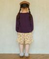 ベビー服 女の子 ティーカップ ロゴ刺繍 裏毛トレーナー パープル(91) モデル画像2