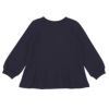 ベビー服 女の子 お花モチーフ付き Aライン 裏毛トレーナー ネイビー(06) 背面