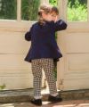 ベビー服 女の子 お花モチーフ付き Aライン 裏毛トレーナー ネイビー(06) モデル画像2