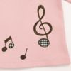 ベビー服 女の子 音符刺繍 バックリボンつき裏毛トレーナー ピンク(02) デザインポイント1