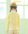ベビー服 女の子 音符刺繍 バックリボンつき裏毛トレーナー イエロー(04) モデル画像全身