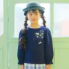 ベビー服 女の子 リボン刺繍 お花モチーフ付き 裏毛トレーナー