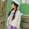 ベビー服 女の子 リボンつき チュールフリル 裏毛カーディガン