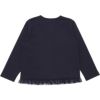 ベビー服 女の子 リボンつき チュールフリル 裏毛カーディガン ネイビー(06) 背面