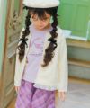 ベビー服 女の子 リボンつき チュールフリル 裏毛カーディガン アイボリー(12) モデル画像2