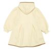 ベビー服 女の子 くるみボタン リボン付き フード取り外し可能キルトニットコート アイボリー(12) 背面