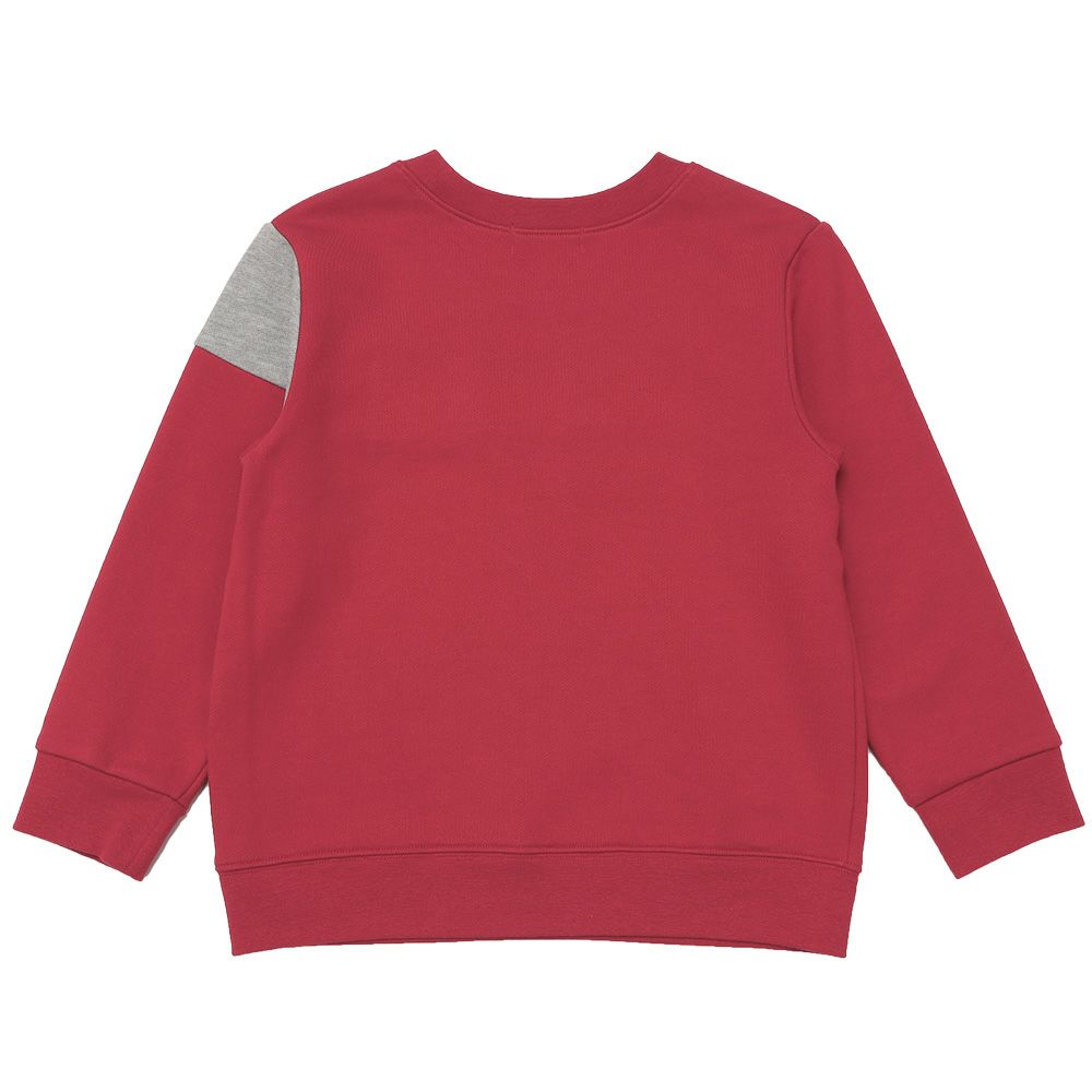 ベビー服 男の子 電車ワッペンつき 裏毛トレーナー レッド(03) 背面