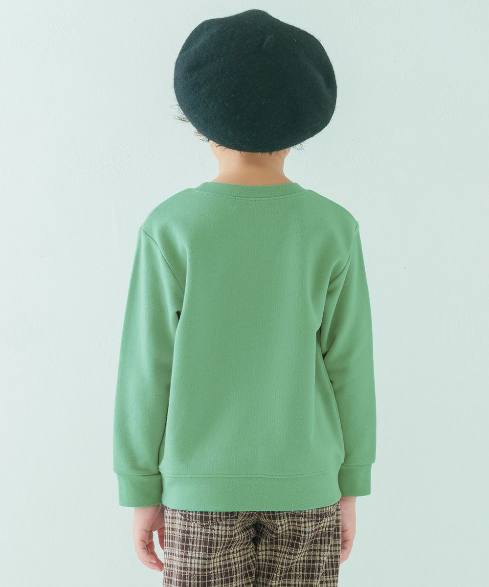 ベビー服 男の子 子ども服 こども キッズ 動物 車 刺繍 ワッペン サファリパーク 裏毛 グリーン(08) モデル画像3