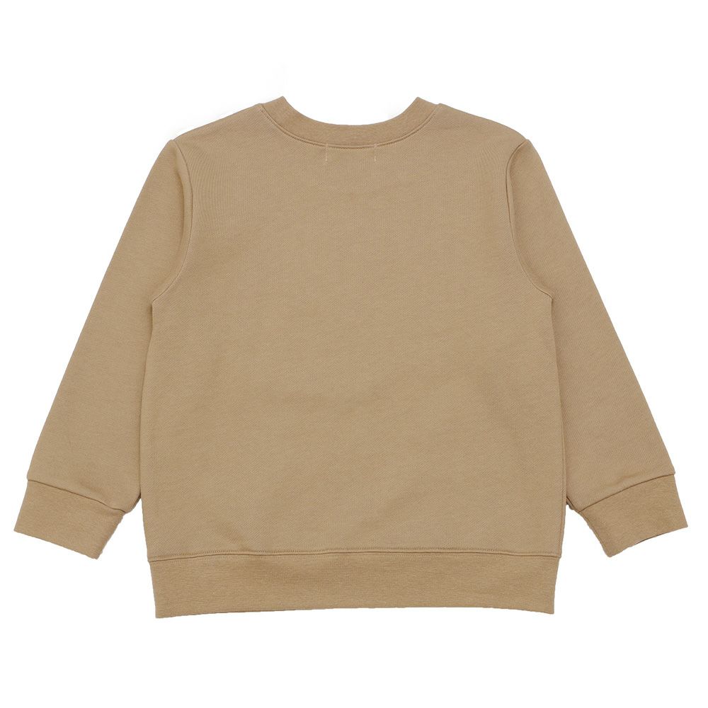 ベビー服 男の子 子ども服 こども キッズ 動物 車 刺繍 ワッペン サファリパーク 裏毛 ベージュ(51) 背面