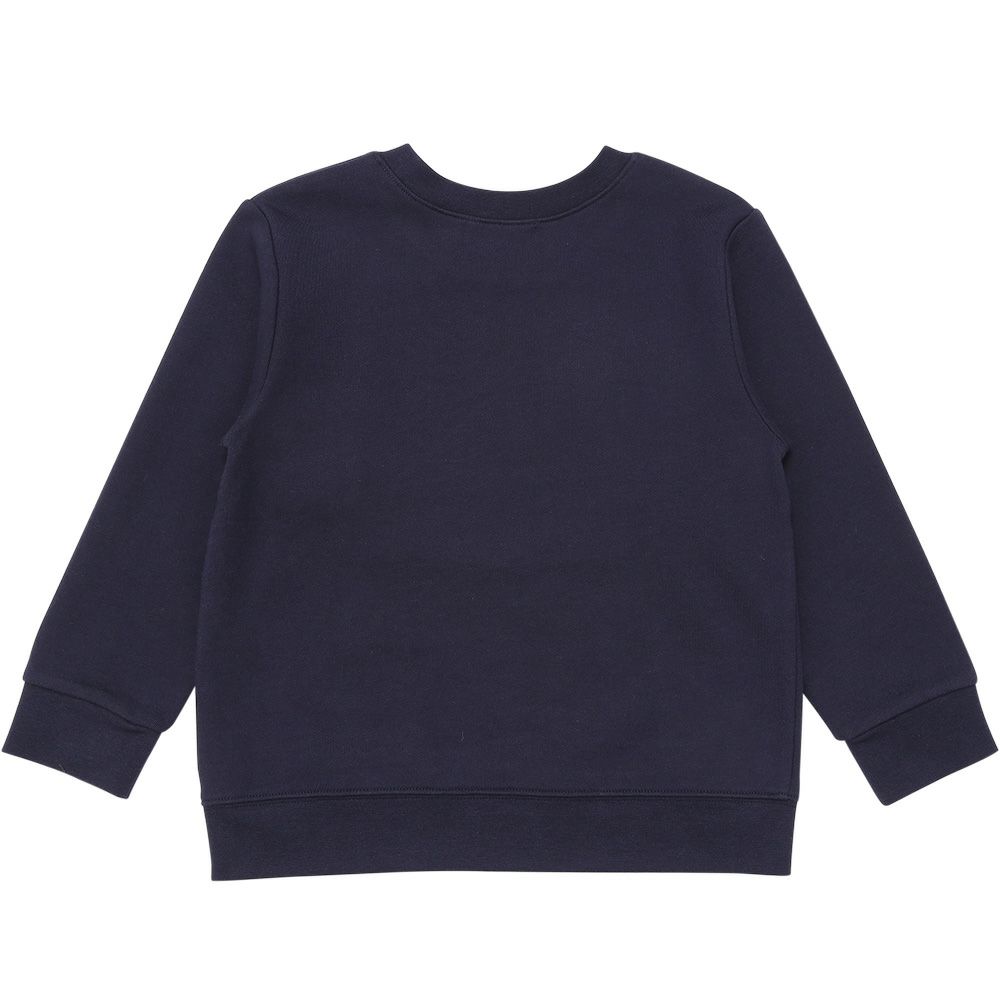 ベビー服 男の子 ロボットワッペン ロゴ刺繍 裏毛トレーナー ネイビー(06) 背面