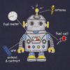 ベビー服 男の子 ロボットワッペン ロゴ刺繍 裏毛トレーナー ネイビー(06) デザインポイント1