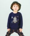 ベビー服 男の子 ロボットワッペン ロゴ刺繍 裏毛トレーナー ネイビー(06) モデル画像1