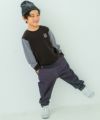 ベビー服 男の子 千鳥柄 ロゴワッペン 裏毛トレーナー ホワイト×ブラック(10) モデル画像2