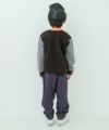 ベビー服 男の子 千鳥柄 ロゴワッペン 裏毛トレーナー ホワイト×ブラック(10) モデル画像3