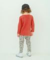 ベビー服 男の子 綿100％ 恐竜刺繍 フロッキープリントTシャツ オレンジ(07) モデル画像全身