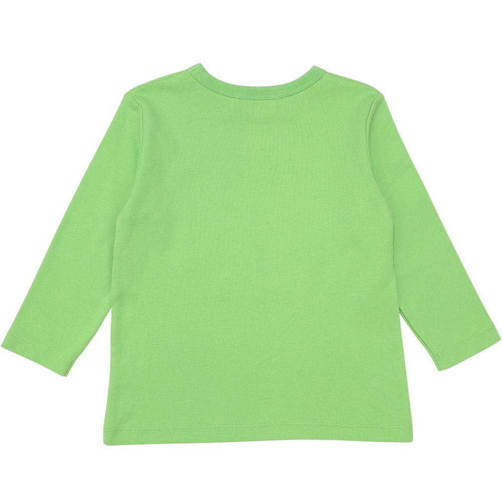 ベビー服 男の子 綿100％ 恐竜刺繍 フロッキープリントTシャツ グリーン(08) 背面