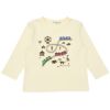 ベビー服 男の子 電車刺繍 動物園プリント Tシャツ オフホワイト(11) 正面