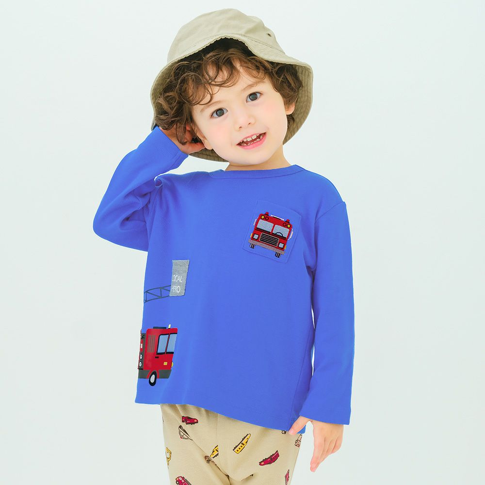 ベビー服 男の子 はたらく車ワッペンつき Tシャツ