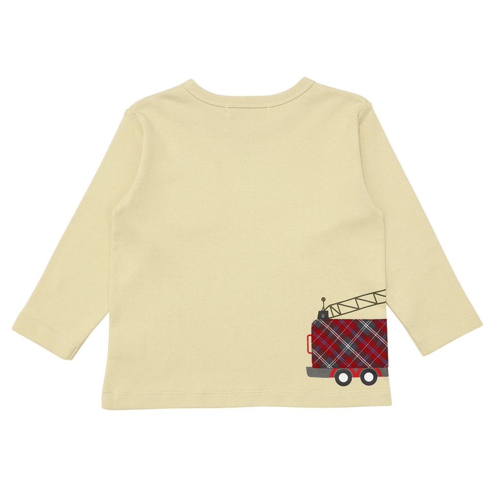 ベビー服 男の子 はたらく車ワッペンつき Tシャツ ベージュ(51) 背面