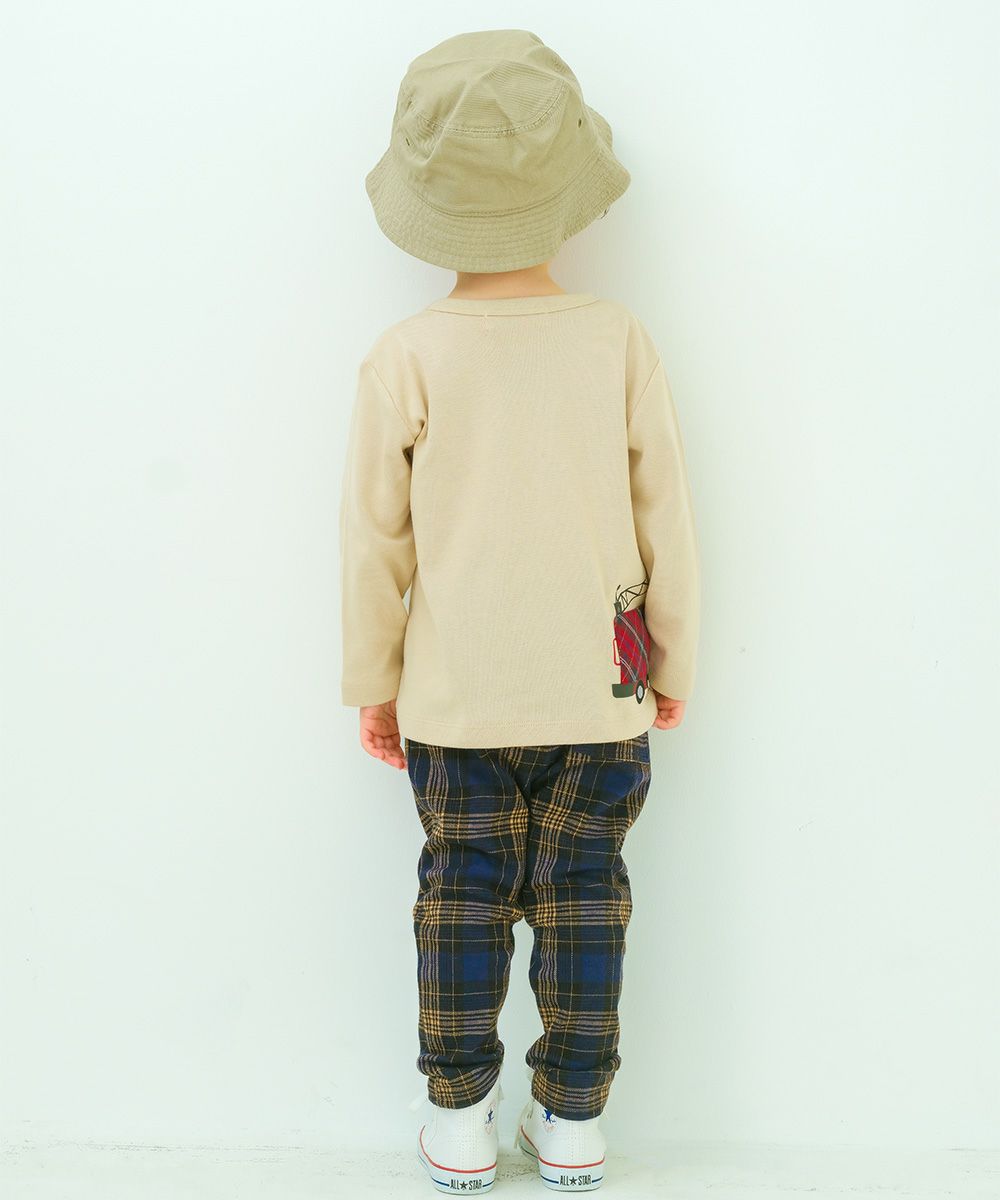 ベビー服 男の子 はたらく車ワッペンつき Tシャツ ベージュ(51) モデル画像3