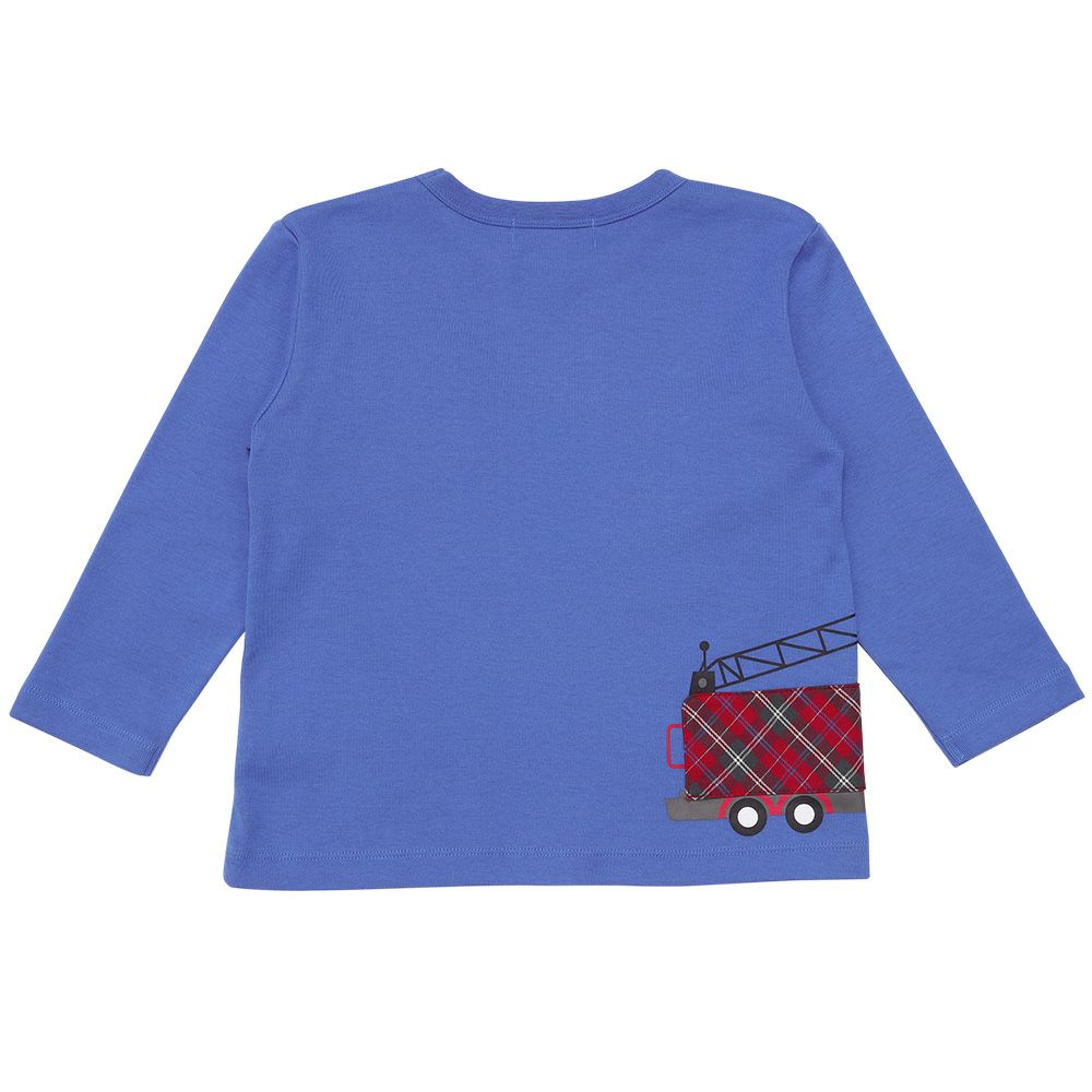 ベビー服 男の子 はたらく車ワッペンつき Tシャツ ブルー(61) 背面
