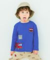ベビー服 男の子 はたらく車ワッペンつき Tシャツ ブルー(61) モデル画像アップ