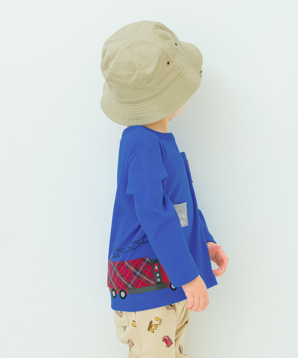 ベビー服 男の子 はたらく車ワッペンつき Tシャツ ブルー(61) モデル画像2