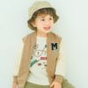 ベビー服 男の子 ロゴ 電車ワッペン ジップアップ 裏毛ジャケット