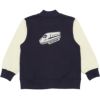 ベビー服 男の子 ロゴ 電車ワッペン ジップアップ 裏毛ジャケット ネイビー(06) 背面