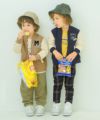 ベビー服 男の子 ロゴ 電車ワッペン ジップアップ 裏毛ジャケット ベージュ(51) モデル画像3