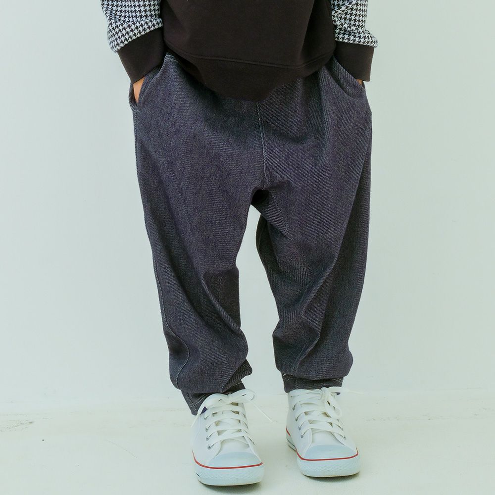 ベビー服 男の子 男女兼用 デニムツイルニット マチつきテーパードパンツ