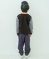 ベビー服 男の子 男女兼用 デニムツイルニット マチつきテーパードパンツ ネイビー(06) モデル画像2